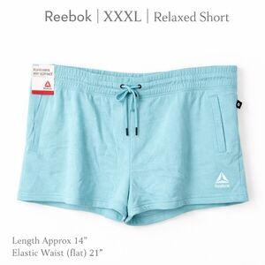 Reebok XXXL Plus Size Athleisure Shorts NWT Blue Relaxed Fit Drawstring Pockets
